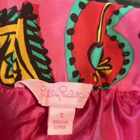 Lilly Pulitzer Anamaria Silk Skirt Azalea Pink Follow The Pink Road S - Picture 8 of 8